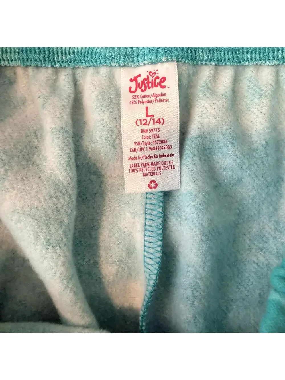 Justice Girls Jogger Sweatpants Size L (12/14) Teal